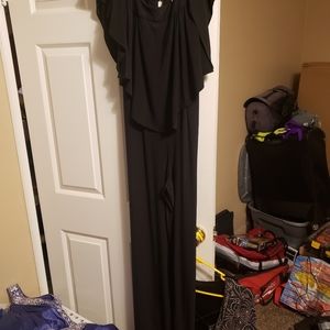 Black one piece pant outfit